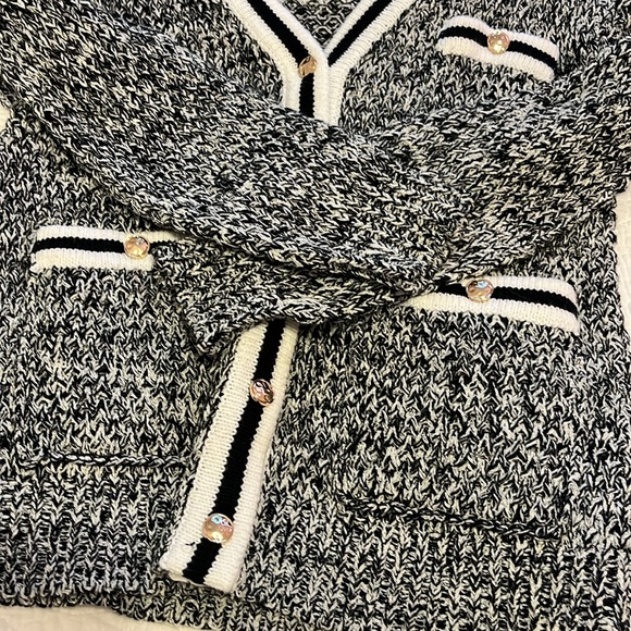 Maeve Anthropologie Tweed Boyfriend Cardigan Preppy Knit Classic Sweater Size XS - Picture 8 of 12
